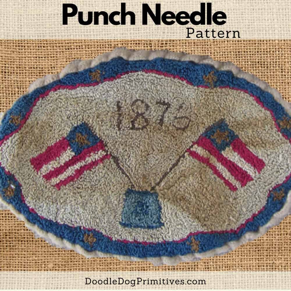 1876 flags punch needle pattern