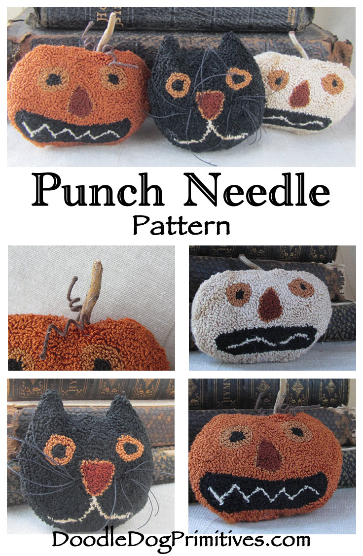 Spooky Trio punch needle pattern