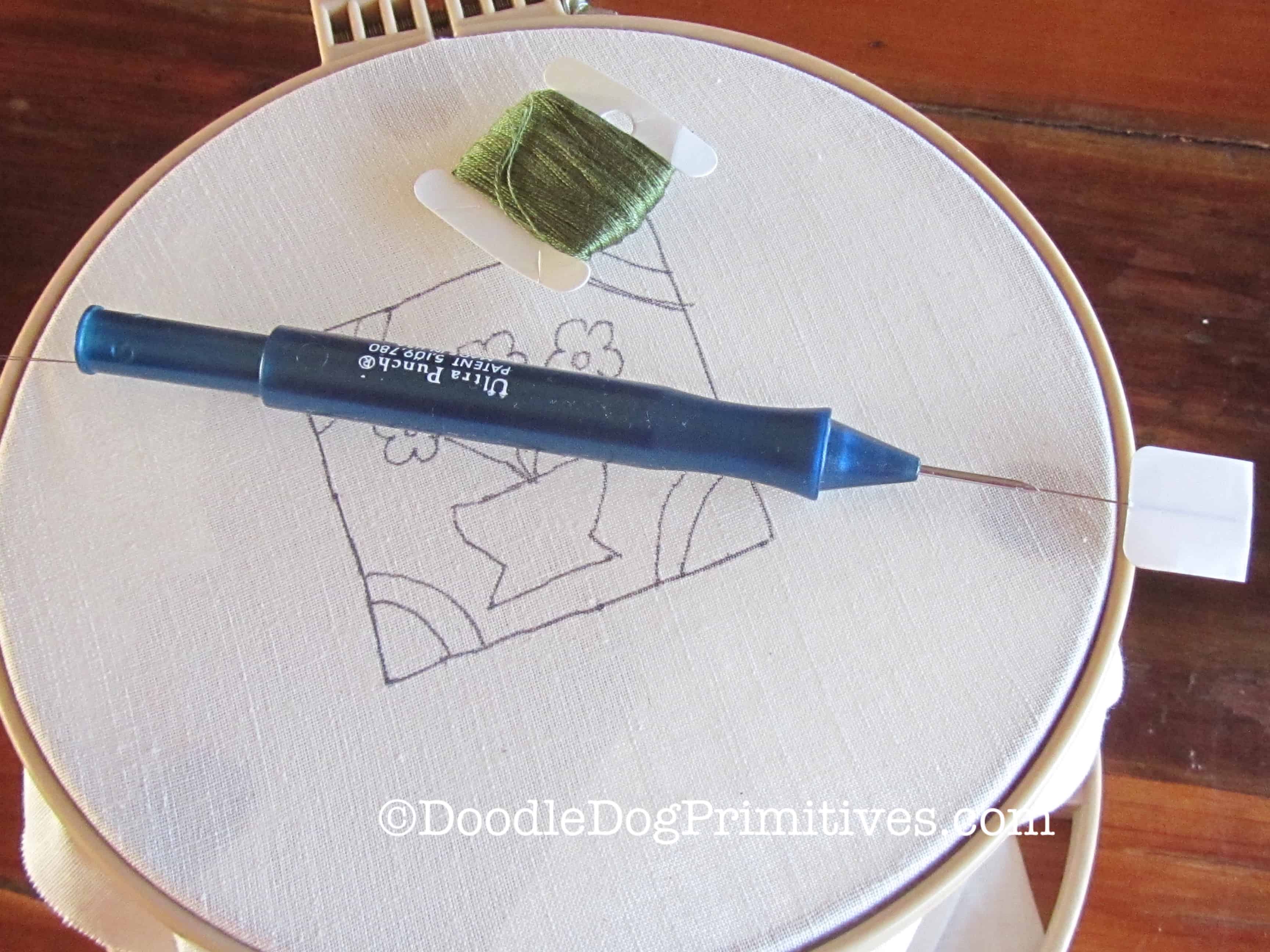 Threading the Punch Needle DoodleDog Designs Primitives