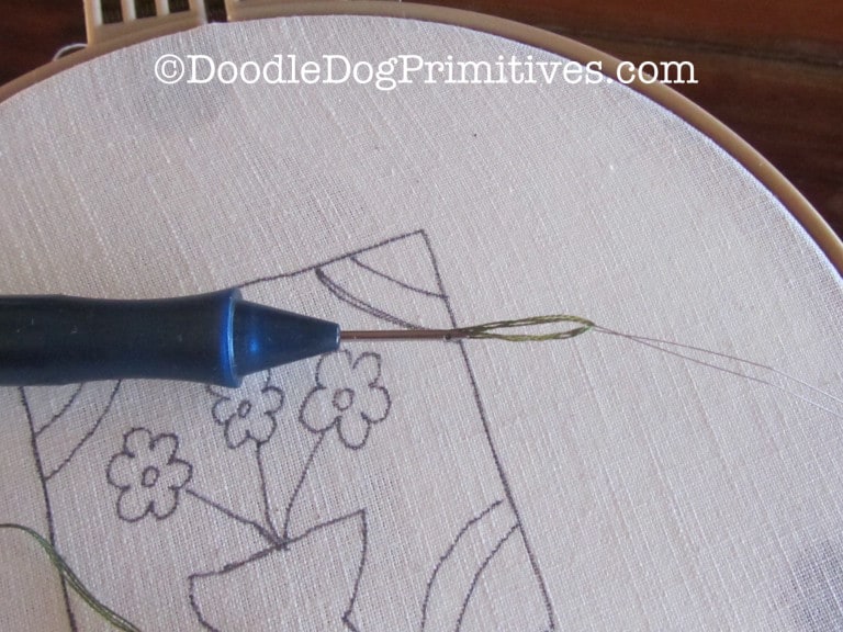 How to Thread a Punch Needle - DoodleDog Designs Primitives