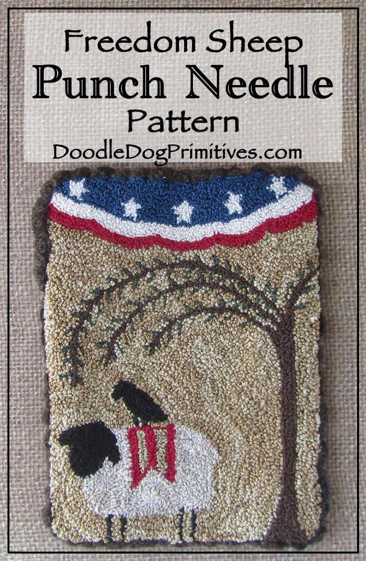 Freedom Sheep punch needle pattern