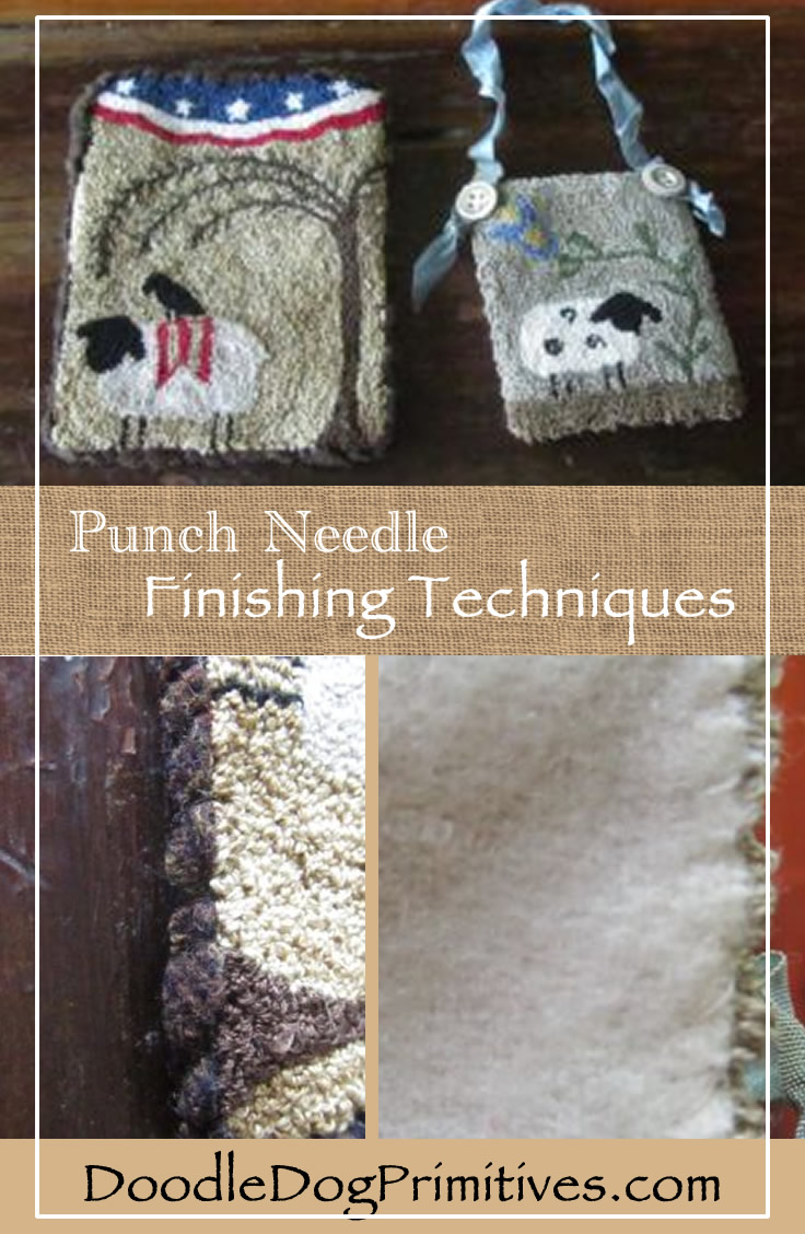2 different punch needle finishing techniques