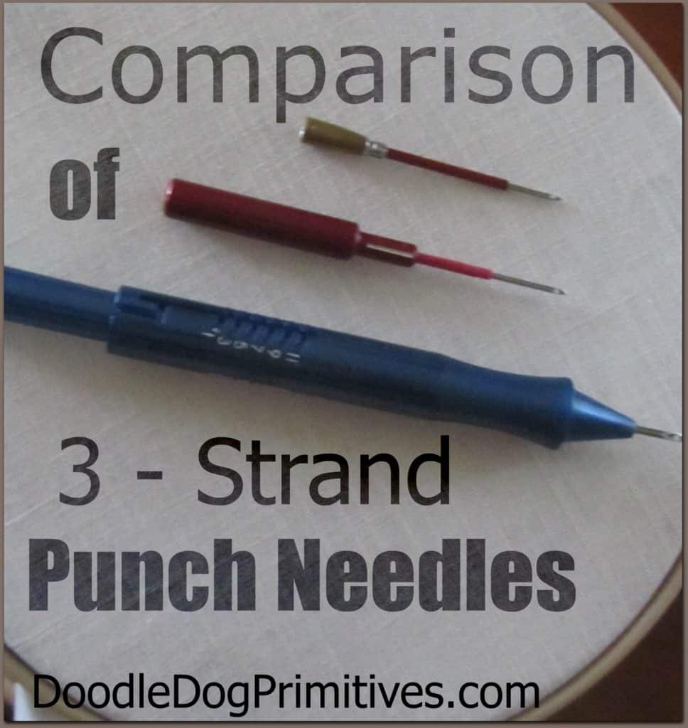 Comparison of 3 Strand Punch Needles - DoodleDog Designs Primitives