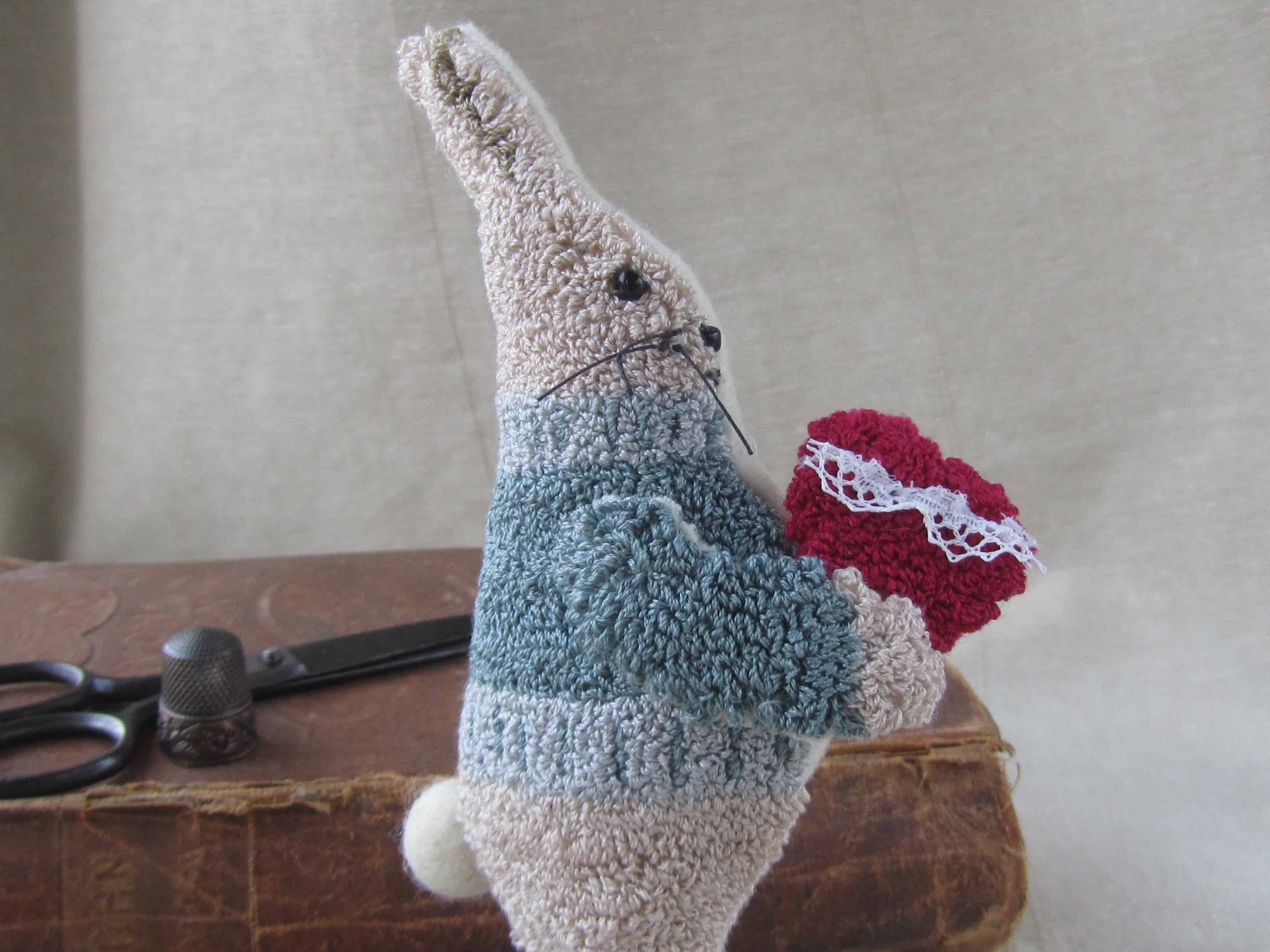 Valentine Bunny Punch Needle Pattern DoodleDog Designs Primitives