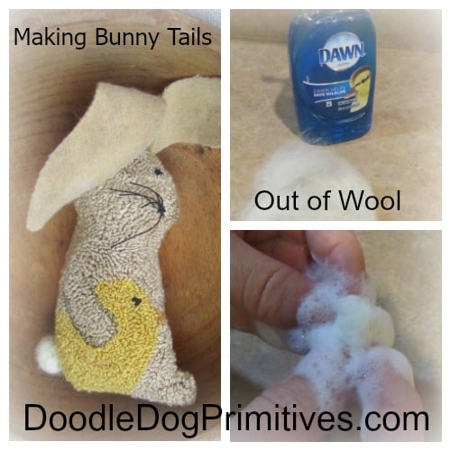 Making Bunny Tails out of Wool
