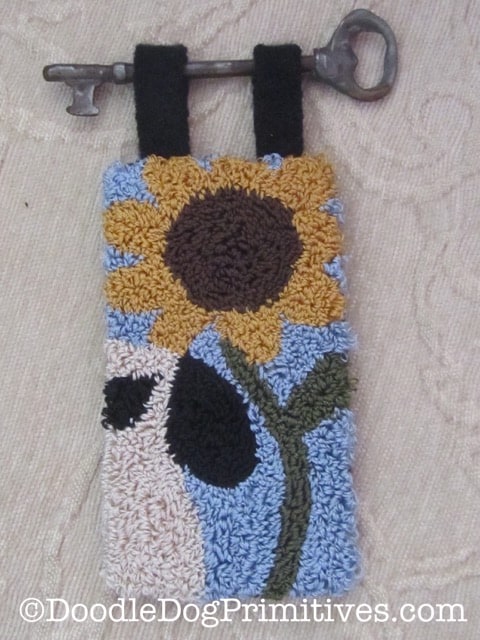 sheep and sunflower punch needle project