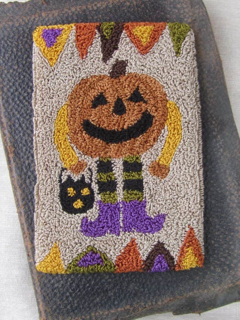 All Dressed Up Pumpkin Man Punch Needle