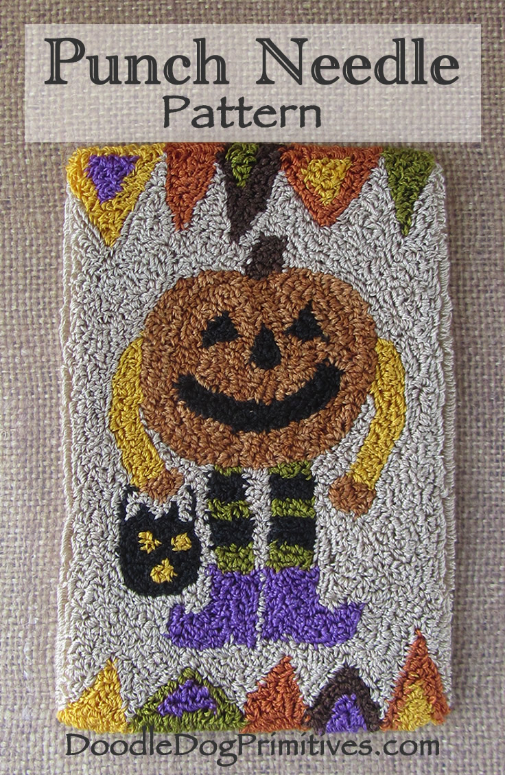 Pumpkin Man punch needle pattern