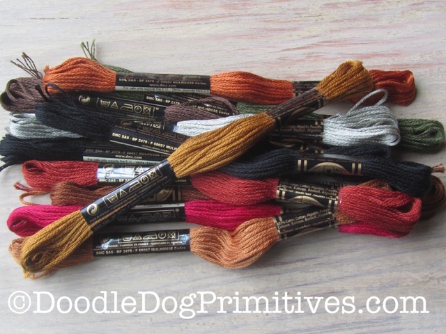 Skeins of DMC Embroidery floss