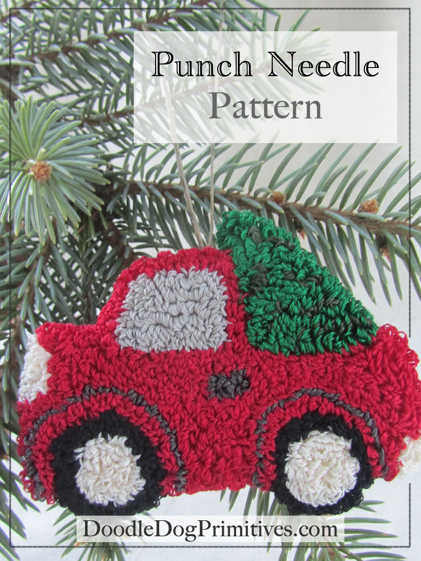 Vintage Red Truck Punch Needle Pattern