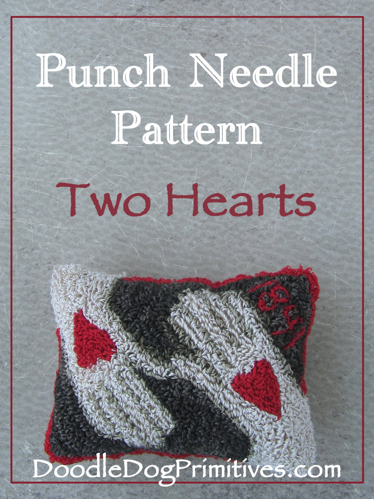 Two Hearts Punch Needle Pattern