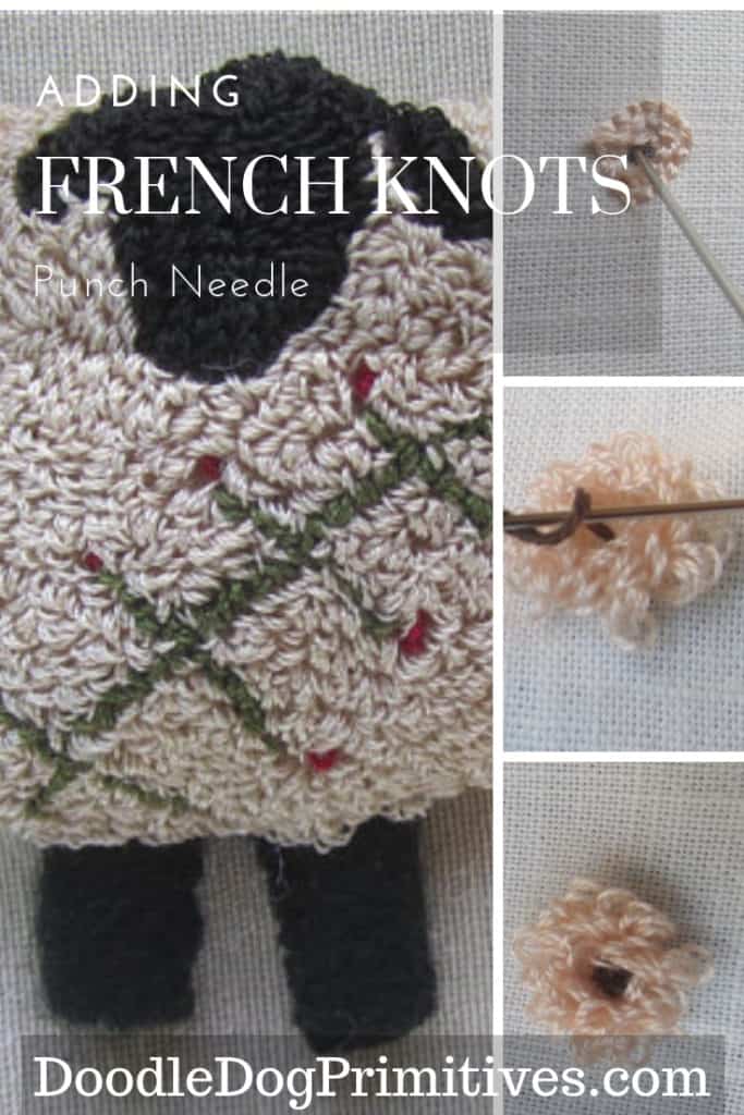 Adding French knots to punch needle