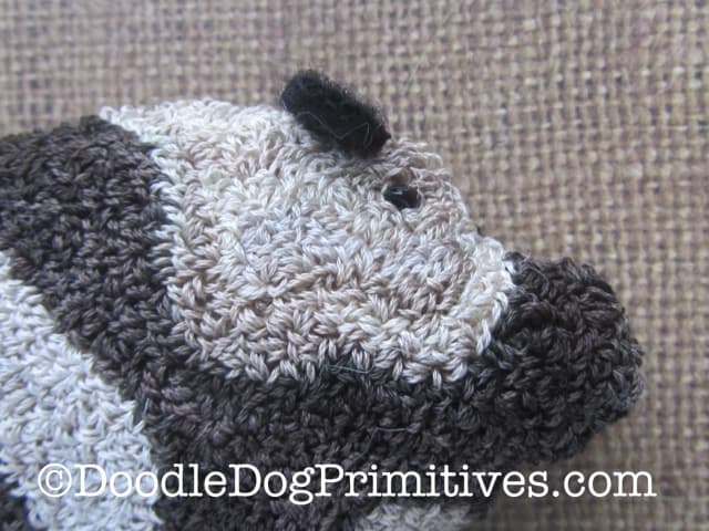  3-dimensional wool ear on pig