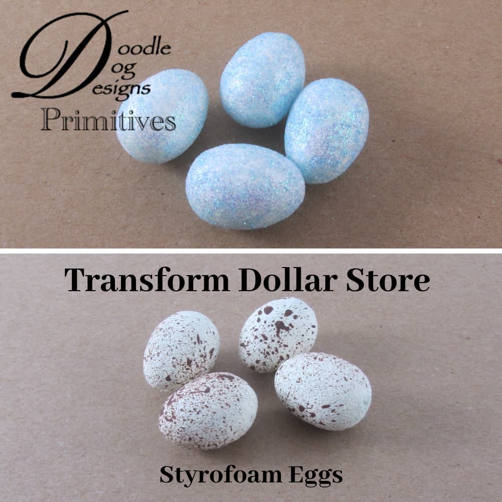 Here's how I painted dollar store eggs to create a primitive look