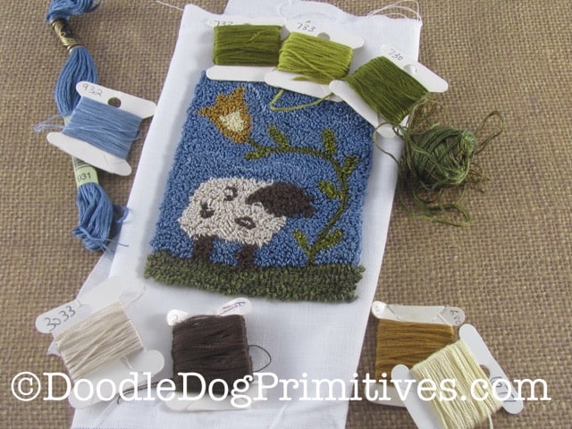 Tone Down Vivid Wool Colors - DoodleDog Designs Primitives