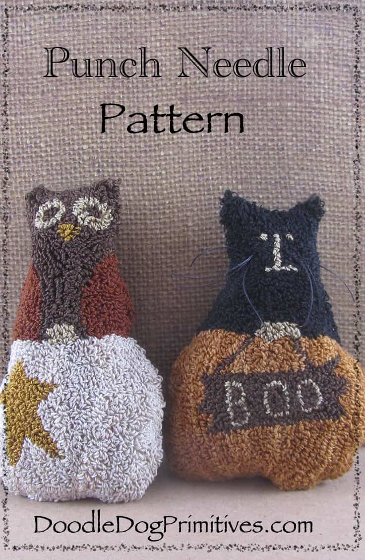 Fall punch needle pattern - DoodleDog Designs Primitives