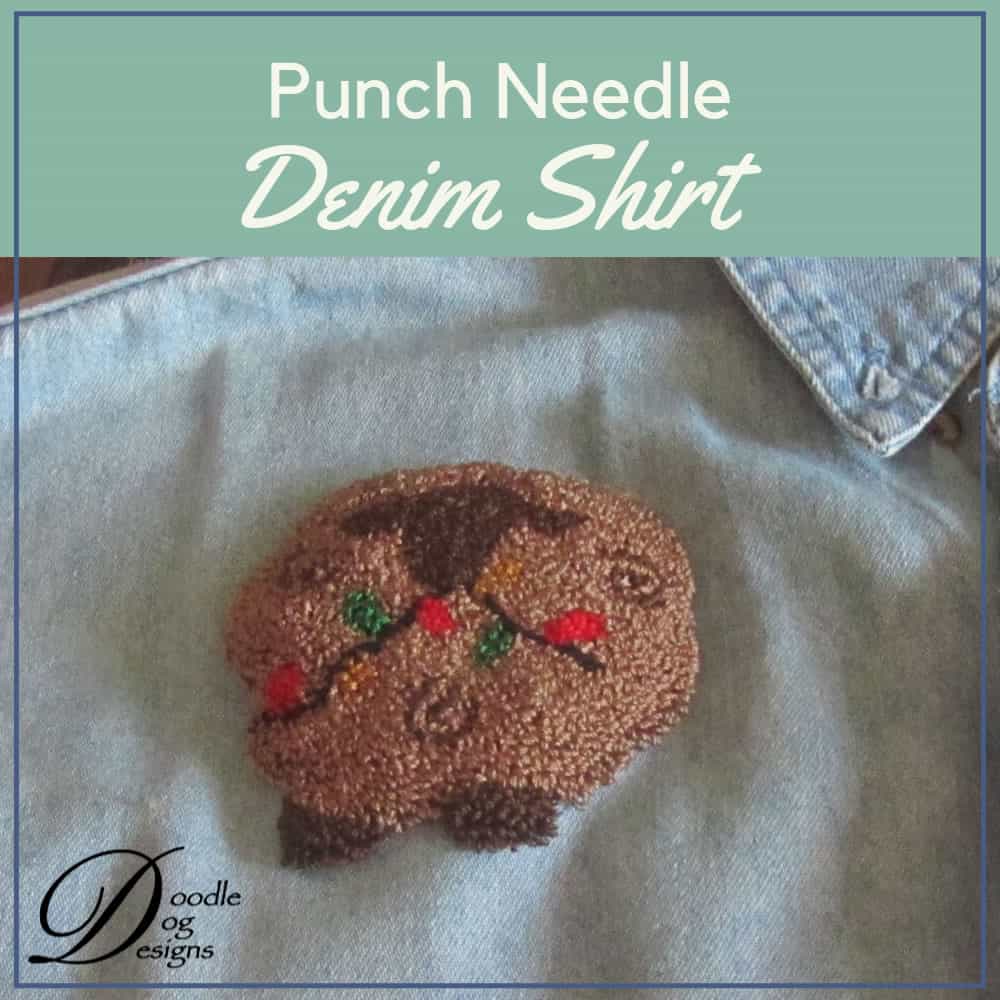 Punch Needle on Denim Shirt