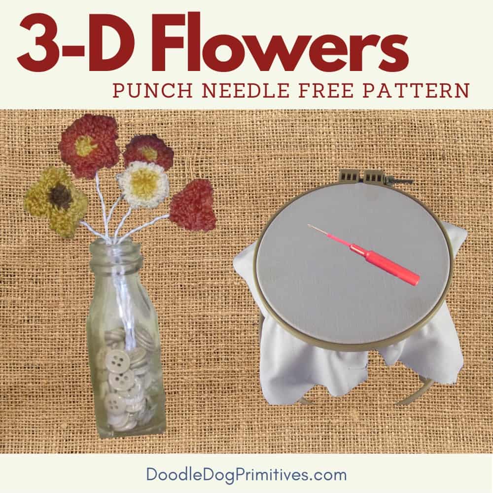 3d flowers punch needle pattern