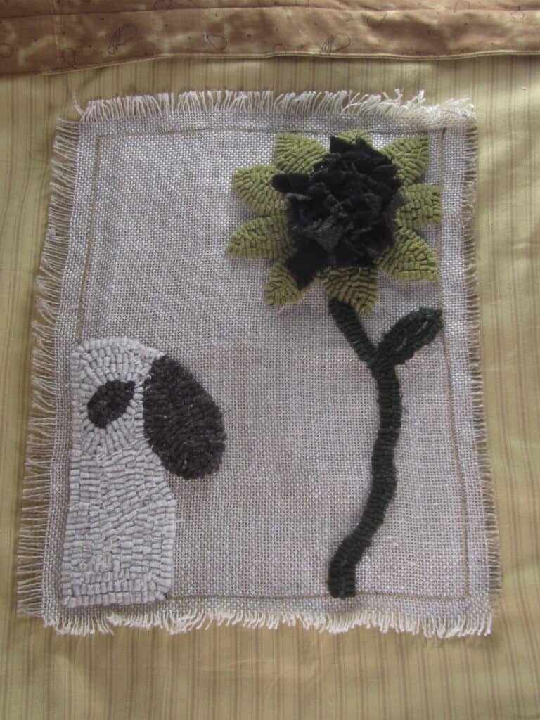 Ewe & My Sunflower Hooked Rug Pattern