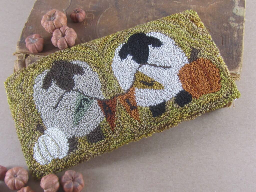 Fall Sheep Punch Needle Pattern - DoodleDog Designs Primitives