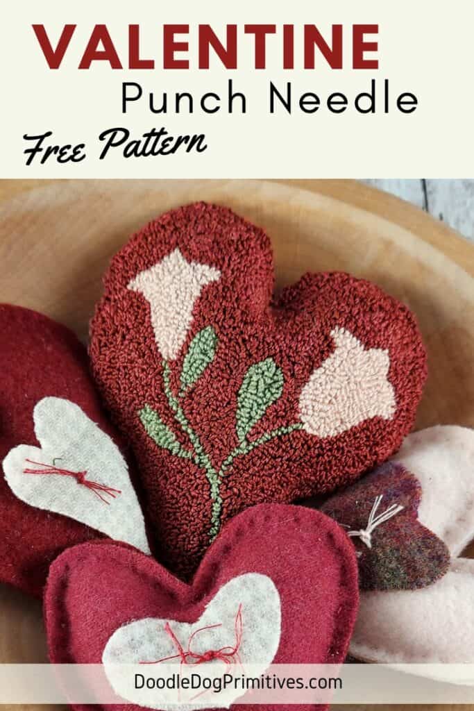 Heart punch needle pattern