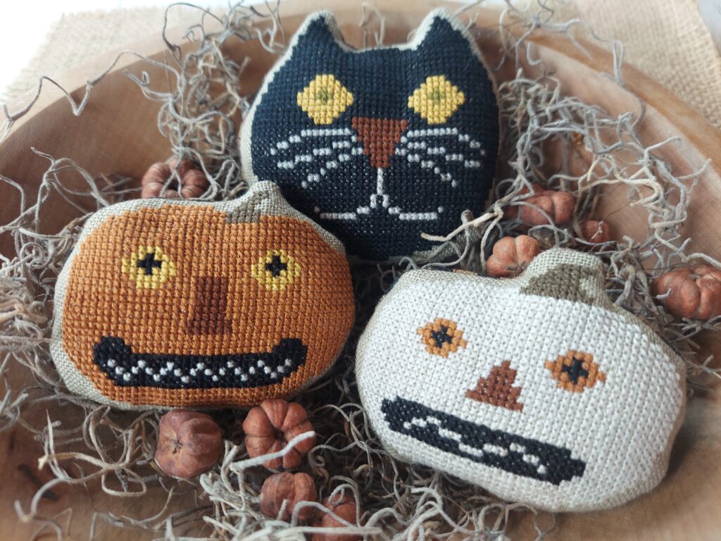 spooky trio cross stitch bowl filler pattern