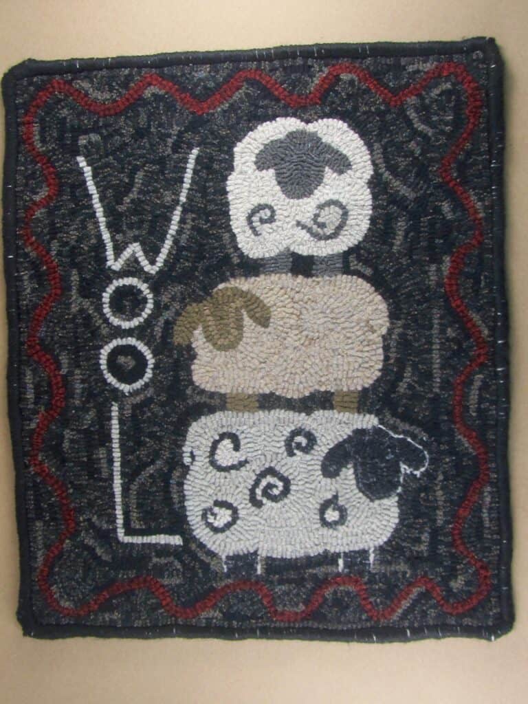 Stacked Sheep Rug HOoking Pattern