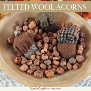 felted wool acorns