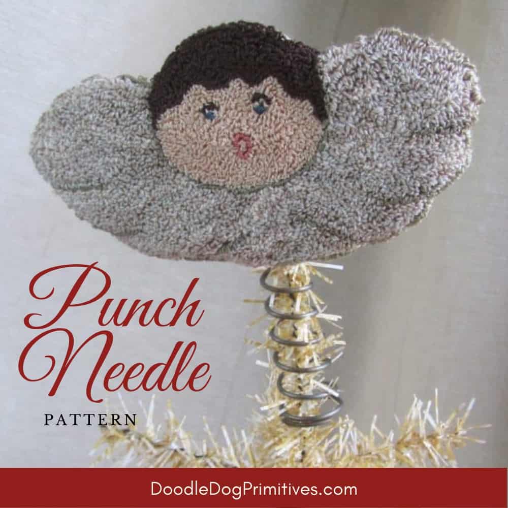 angel tree topper punch needle pattern