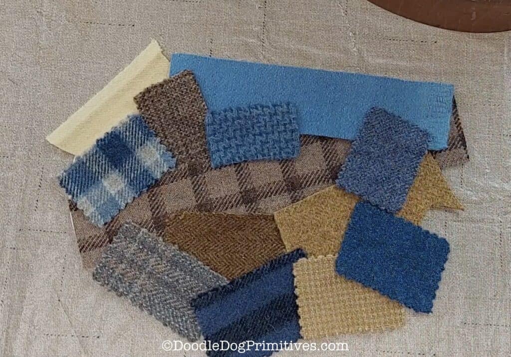 arrange wool onto pattern