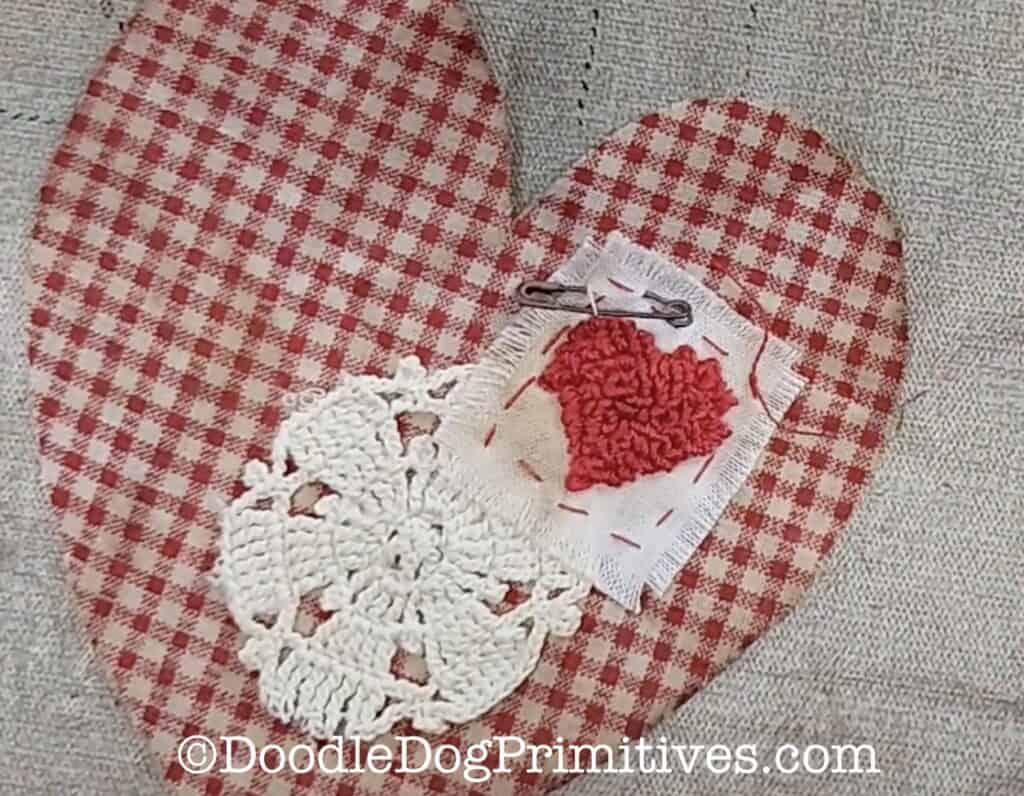 adding punch needle to Valentine