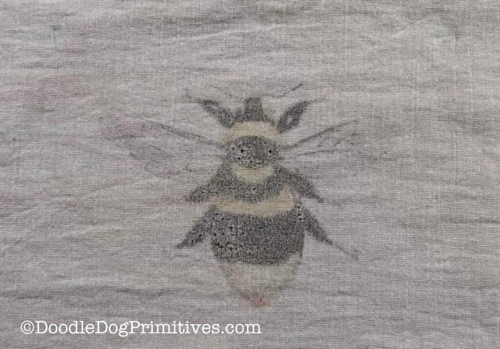 bee transferred onto towel