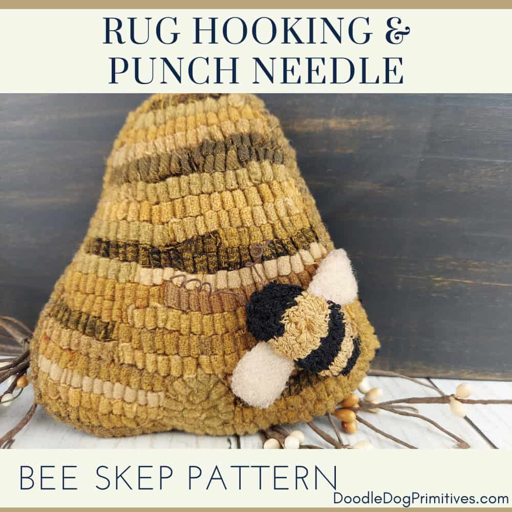 bee skep rug hook