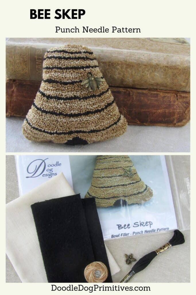 bee skep punch needle pattern