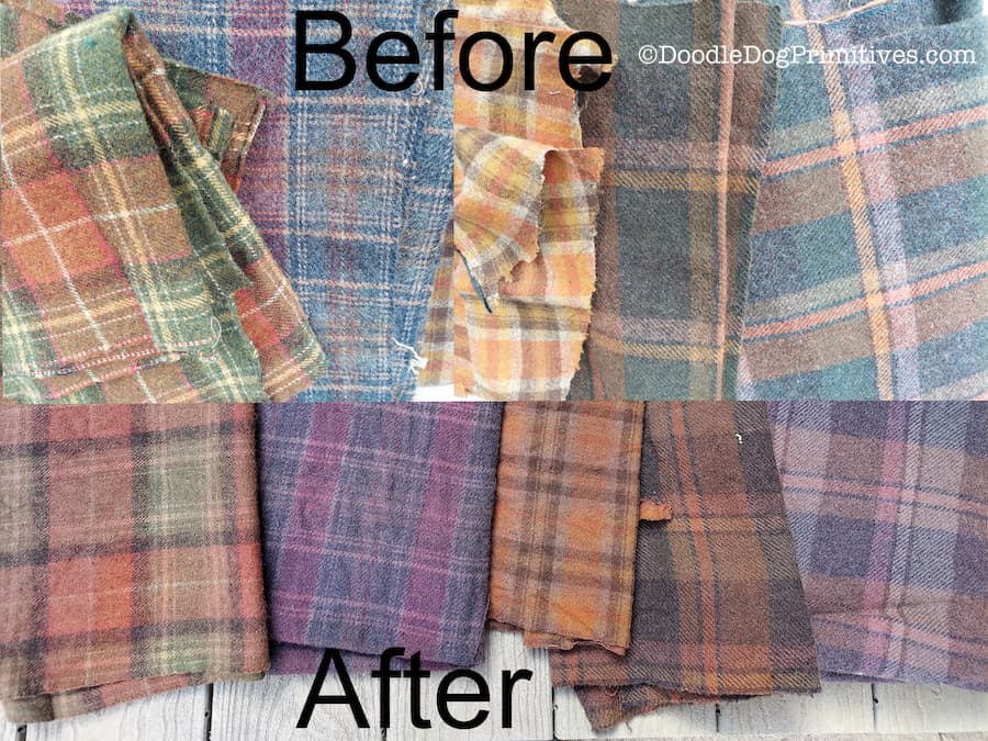 Before & after color remover wools