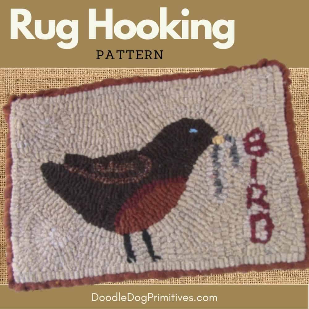 Robin hooked rug pattern