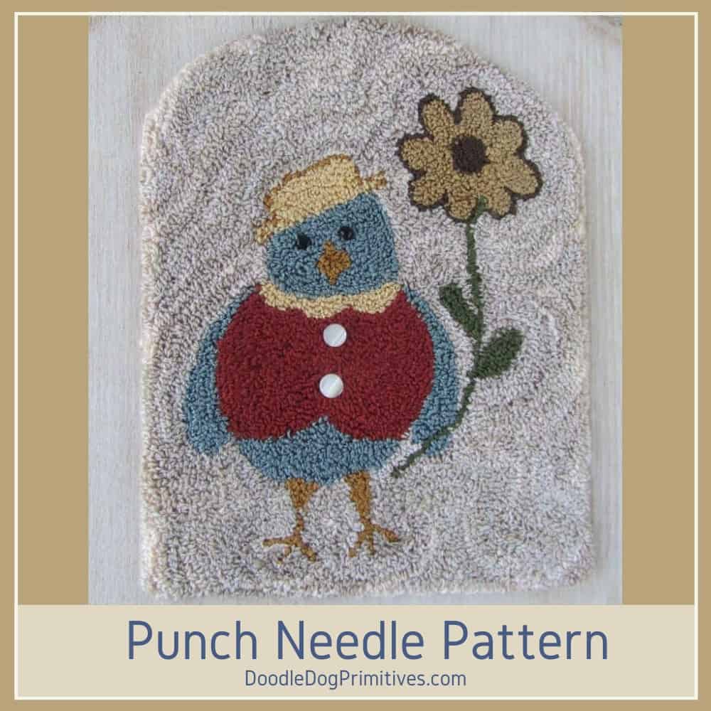 blue bird punch needle pattern