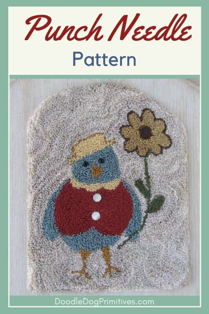 blue bird punch needle pattern