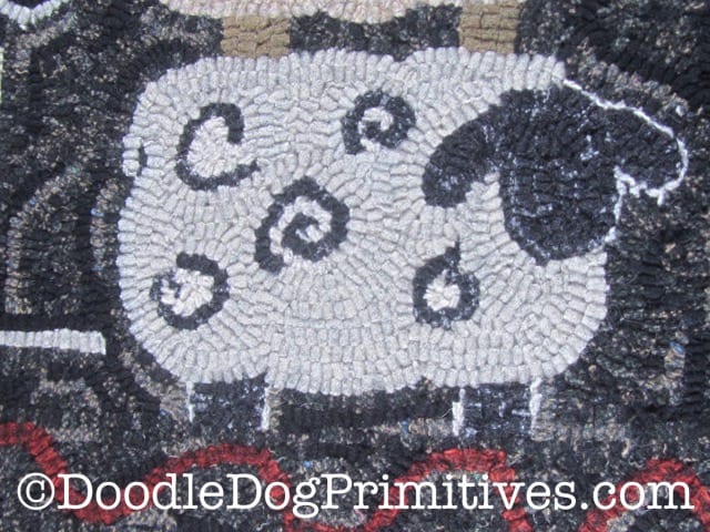 Stacked Sheep Rug Hooking Pattern - DoodleDog Designs Primitives