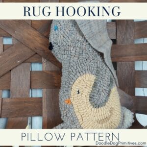 spring bunny hooked rug pillow pattern