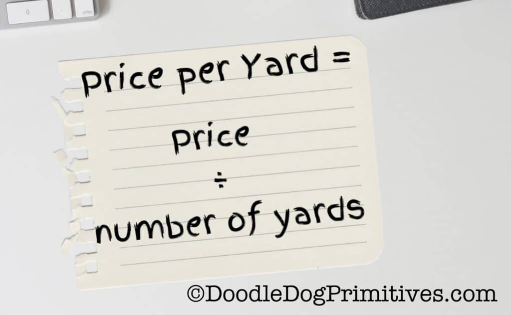 calculate price per yard