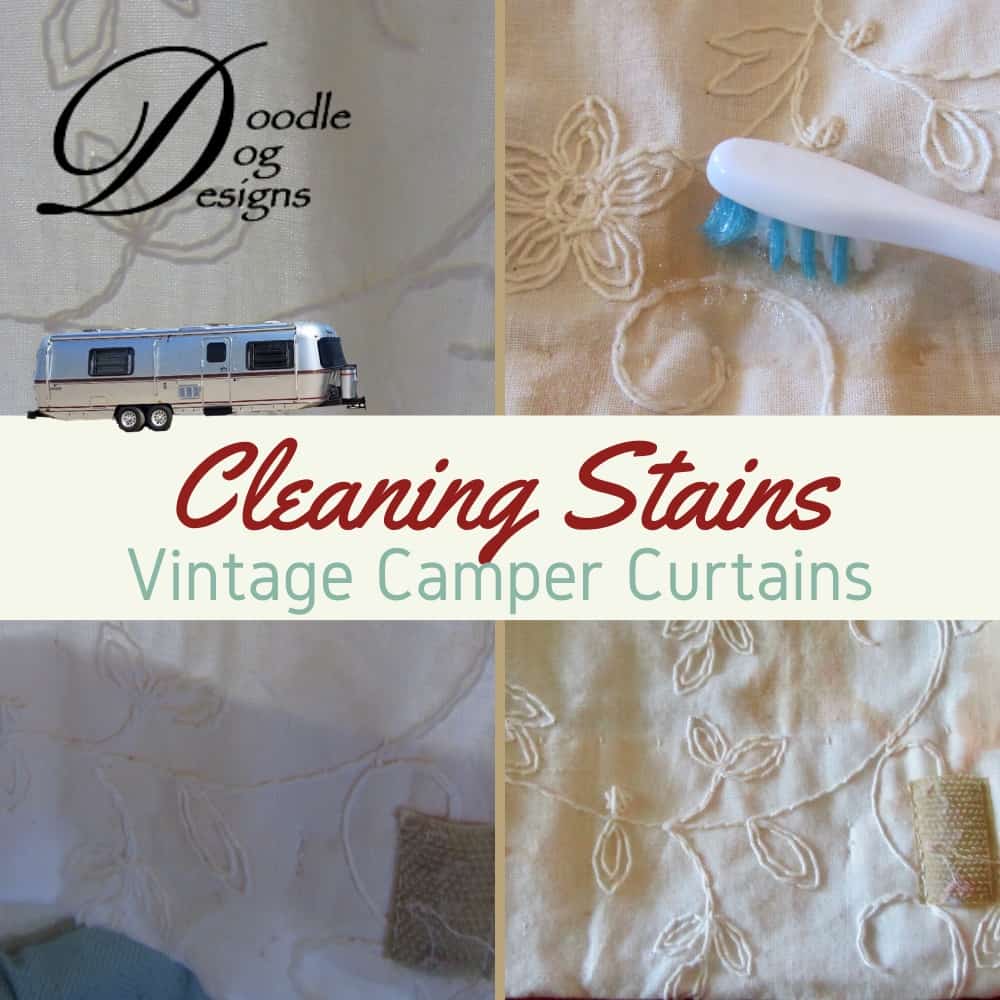 Cleaning stains from vintage camper curtains