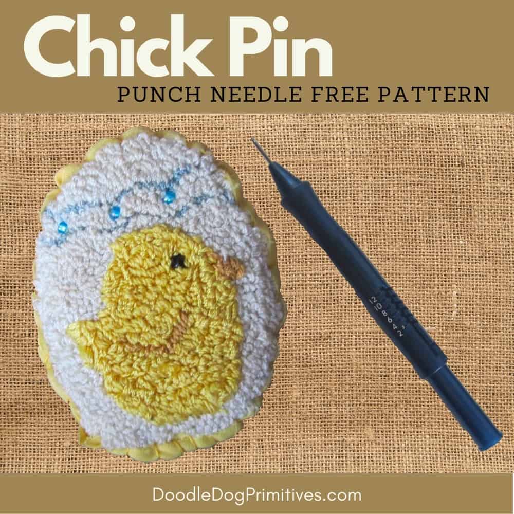 free chick pin punch needle pattern