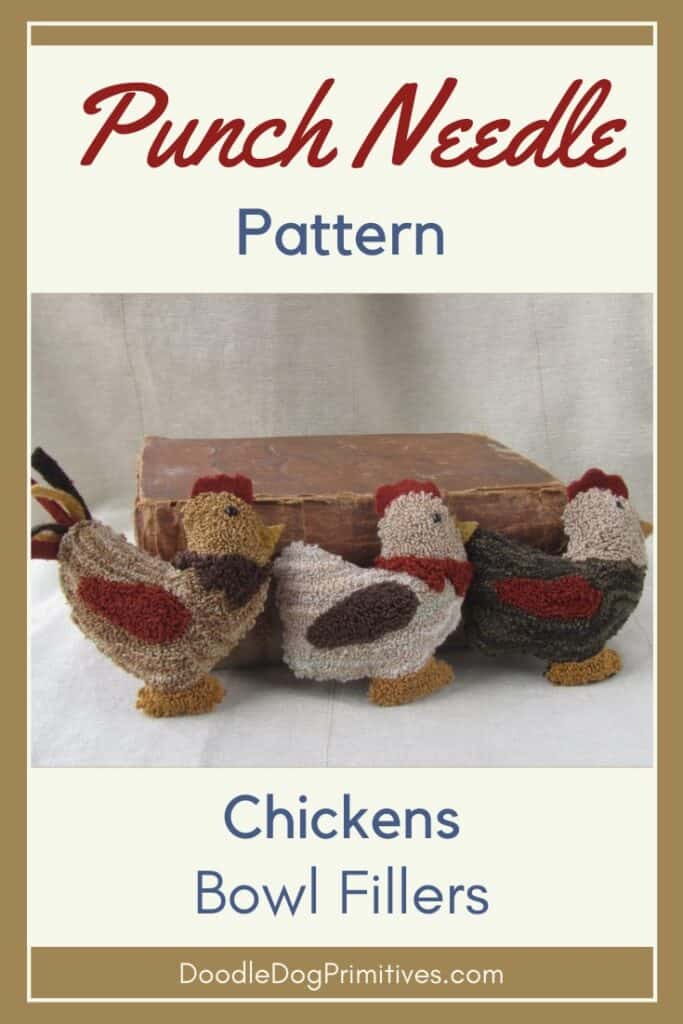 chickens punch needle pattern