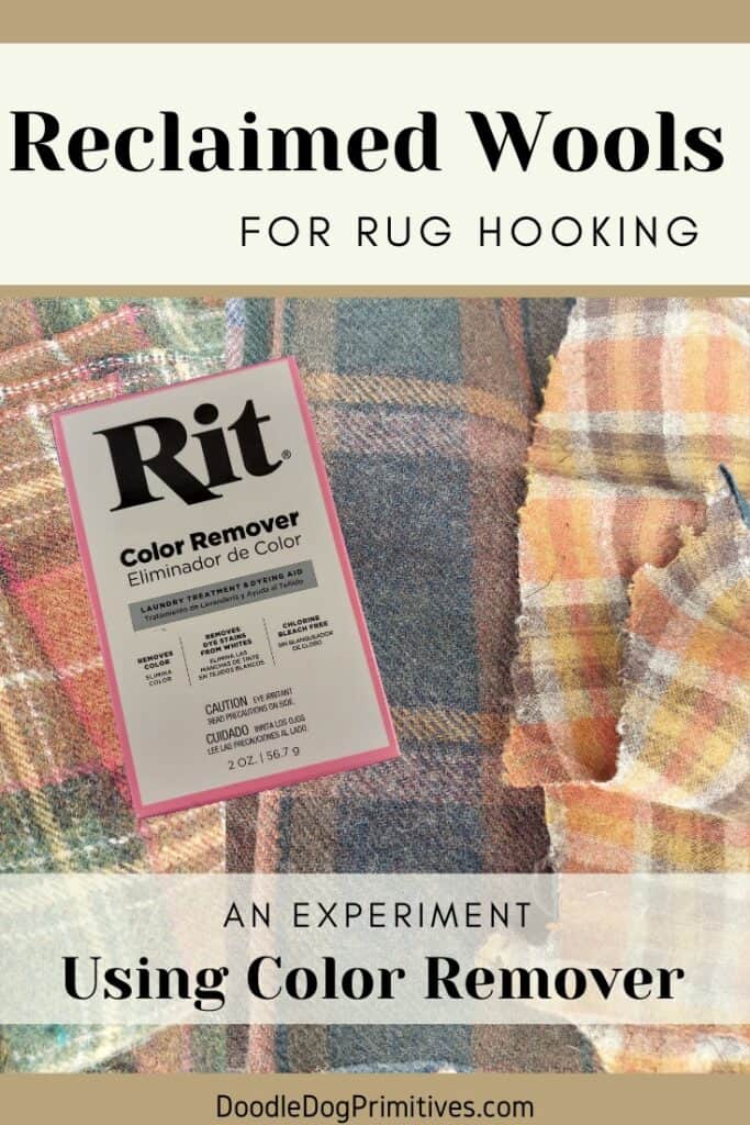 Color Remover Experiment on Rug Hooking Wools - DoodleDog Primitives