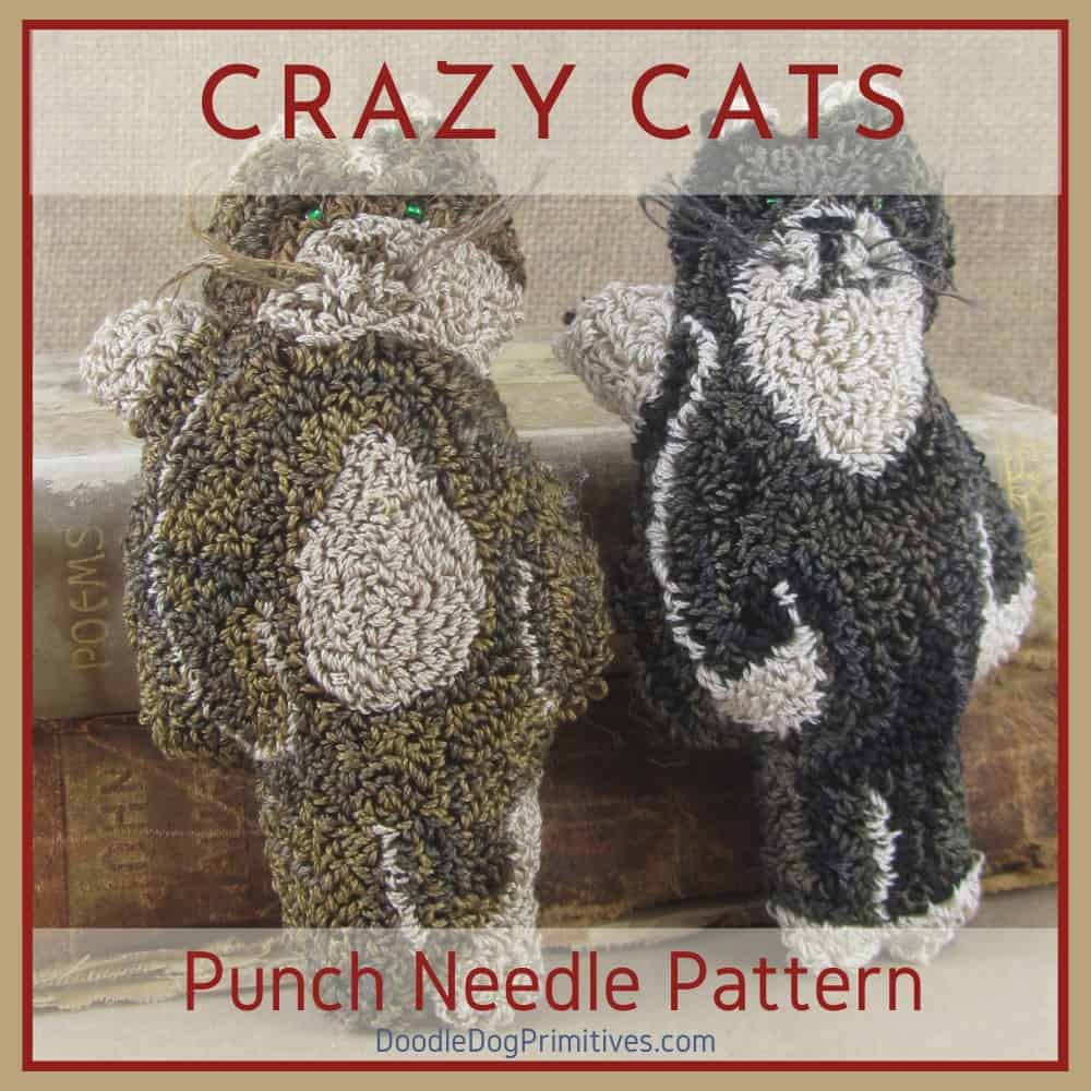 Valentine Heart Punch Needle Pattern - DoodleDog Primitives