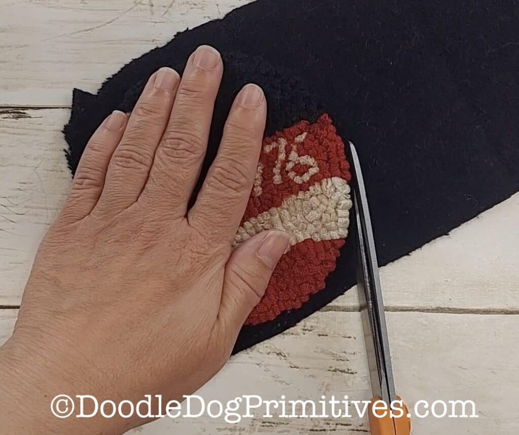 cut mug rug backing