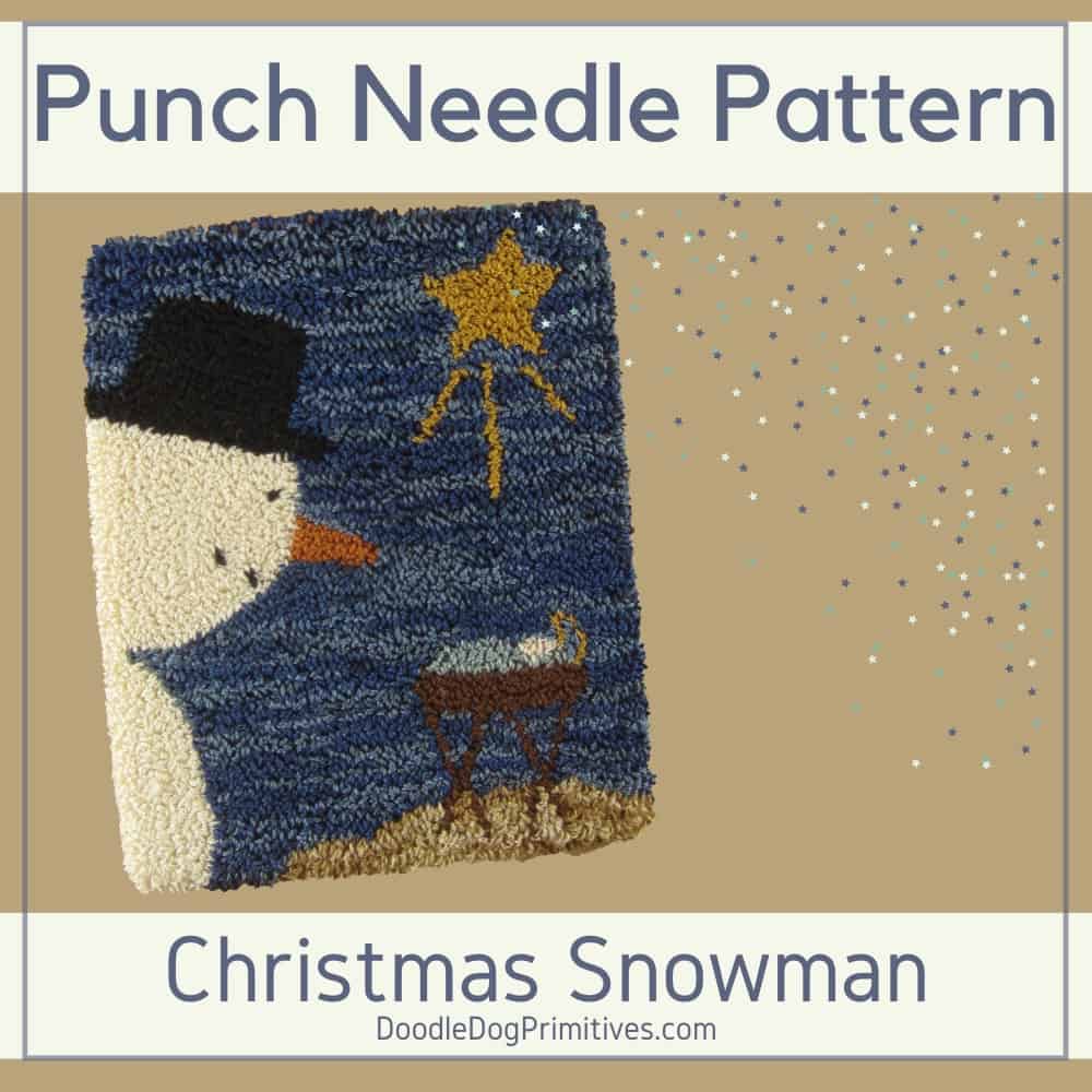 Christmas punch needle snowman and manger