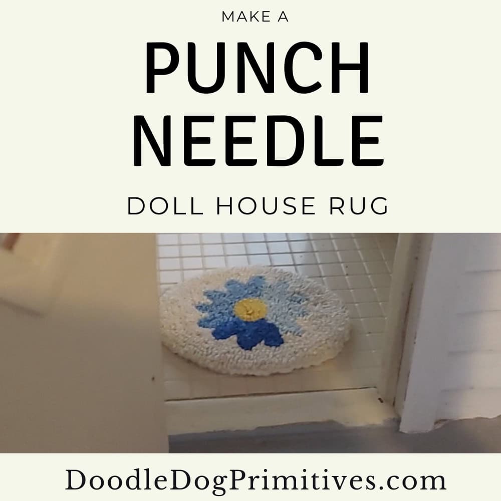 punch needle doll house rug