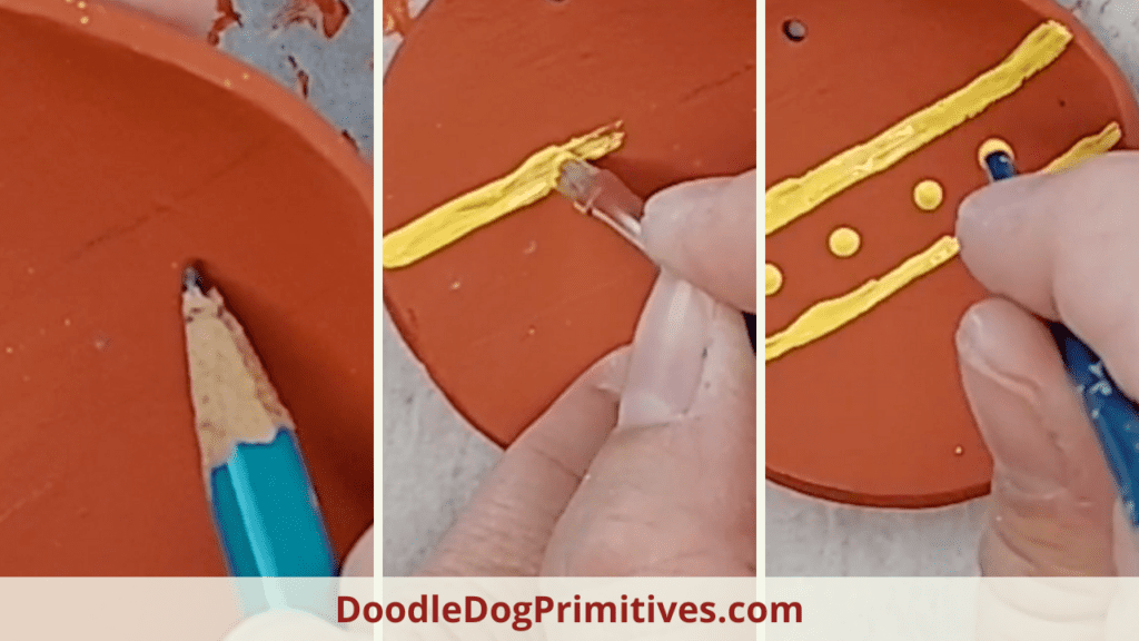 draw and paint 
redware ornaments